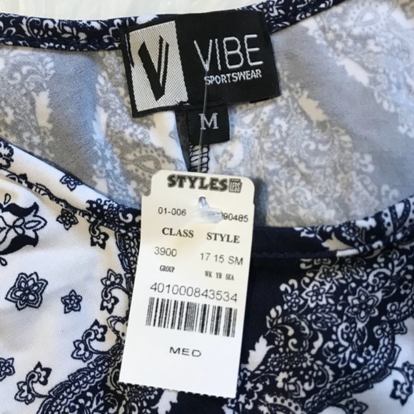 VIBE Sportswear Flowy Tank Top Pattern Medium NWT - Picture 8 of 8